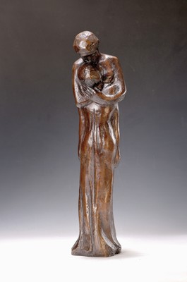 Ulla Scholl, 1919 Darmstadt - 2011 Dachau, große Bronzefigur, "Ewiger Frühling", vollplastische Skulptur eines sich umarmenden Paares, ...