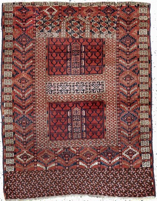 Tekke Engsi antik, Turkmenistan, 19.Jhd, Wolle auf Wolle, ca. 150 x 120 cm, EHZ: 2, (restauriert)