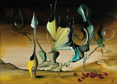 Giovanni Pelliccioli, geb. 1947, Surrealistisches Stillleben, Öl/Lwd, rechts unten sign., ca. 50x70cm, R. ca. 66x87cm