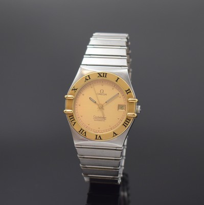OMEGA Constellation Chronometer Herrenarmbanduhr in Stahl/Gold Referenz 368.1075.1, Schweiz um 1985, Automatik, beids. vergl. Stahlgeh., Goldlünette ...