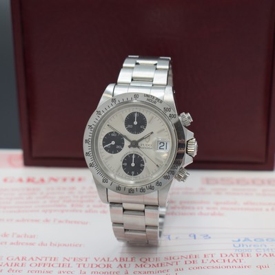 TUDOR Armbandchronograph Oysterdate "Big Block" Referenz 79180, Schweiz verk. lt. beil. Pap. 07/1993, Automatik, LC 023, original Rolex ...