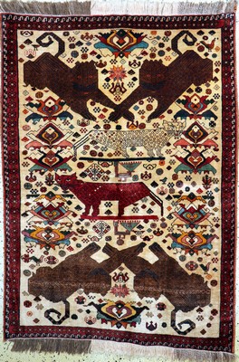 Ghaschgai Kashkuli fein, Persien, Mitte 20.Jhd, Wolle auf Wolle, ca. 183 x 130 cm, gereinigt, EHZ: 2