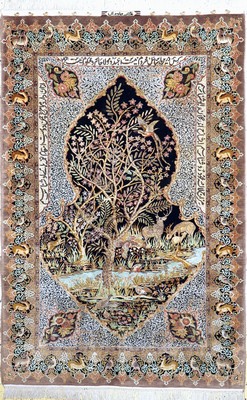 Lahor Kork fein, Pakistan, Mitte 20.Jhd, Wolle auf Baumwolle, ca. 212 x 140 cm, EHZ: 2