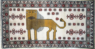 Gabbeh alt, Persien, Mitte 20.Jhd, Wolle auf Wolle, ca. 200 x 103 cm, EHZ: 2