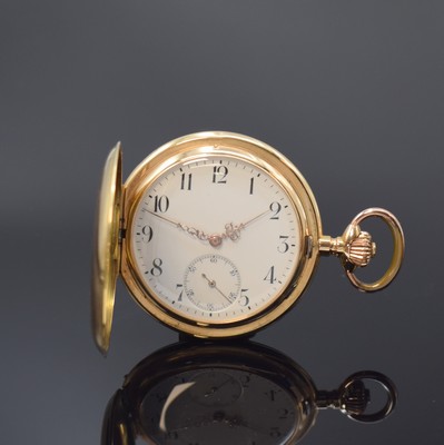 MONOPOL DÜRRSTEIN Savonette in GG 585/000, Schweiz um 1905, glattes Geh. dell., Sprungdeckel m. Monogramm, Innen m. Widmung, Metallcuvette, ...