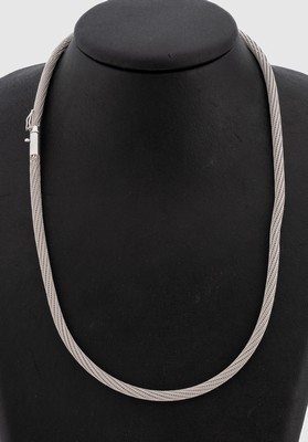 18 kt Gold Collier, WG 750/000, sat., L. ca. 49 cm, Kastenschloss mit Sicherheitsacht, ca. 19.1 g