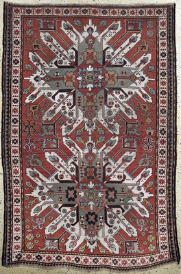 Tschelaberd"Adler-Kazak"antik, Kaukasus, 19.Jhd, Wolle auf Wolle, ca. 225 x 148 cm, EHZ: 3