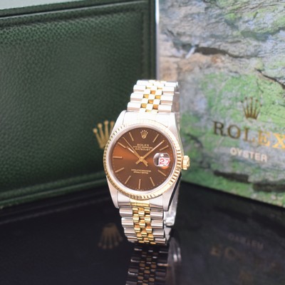 ROLEX Herrenarmbanduhr Oyster Perpetual Datejust Referenz 16233, Schweiz um 1988, Automatik, R-Serie, Chronometer der Superlative in Edelstahl/Gold ...