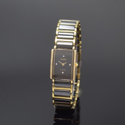 RADO Diastar Jubilé Damenarmbanduhr mit Diamantbesatz Referenz 153.0339.3, Schweiz um 2010, quarz, verg. Geh. inkl. Gliederband m. dopp. Faltschl., ...