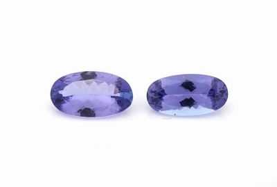 Lot 2 lose Tansanite, zus. ca. 1.94 ct, ovalfacett.