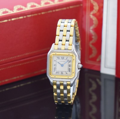 CARTIER Panthere Damenarmbanduhr Referenz 166921, Edelstahl/Gold kombiniert inkl. Gliederband m. dopp. Faltschl., quarz, Boden 8-fach verschr., ...