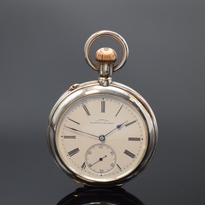 J. ASSMANN Glashütte offene Taschenuhr in Silber, Deutschland um 1907, glattes Geh., Goldscharniere, Schmuckmonogramm auf Rückdeckel, Cuvette grav. ...