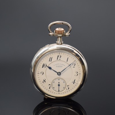A. LANGE & SÖHNE Glashütte offene Taschenuhr in Silber, Deutschland lt. beiliegendem Archivauszug verk. 1903, glattes "Breguet"- Geh. ...