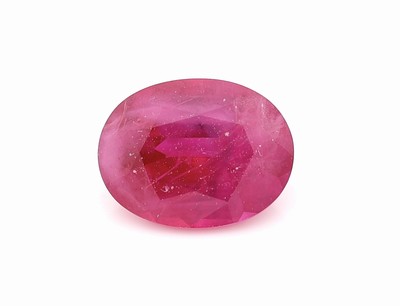 Loser Rubin, ca. 1.435 ct, ovalfacett., intense red, erhitzt, mit Bellerophon Gemlab Expertise