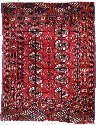 Herdteppich antik, Turkmenistan, um 1900, Wolle auf Wolle, ca. 110 x 90 cm, EHZ: 3