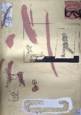 Bruno Gironcoli, 1936-2010, Farbserigraphie,ohne Titel, Ed. 74/110, handsigniert, 100x70 cm, ungerahnmt