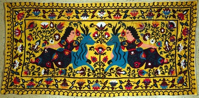 Susani, Uzbekistan, Mitte 20.Jhd, Seidenstickerei, ca. 286 x 136 cm, EHZ: 2