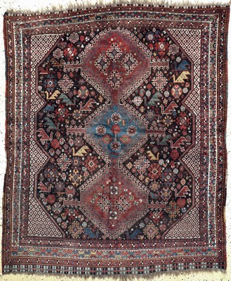 Antiker Khamseh, Persien, 19.Jhd, Wolle aufWolle, ca. 202 x 170 cm, EHZ: 3