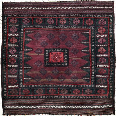 Belutsch"Sofreh"antik, Persien, um 1900, Wolle auf Wolle, ca. 146 x 146 cm, EHZ: 2