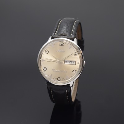 MIDO Commander Herrenarmbanduhr Serie Ocean Star Datoday, Schweiz um 2000, Automatik, Monocoque-Geh. in Edelstahl, silb. Zifferbl. m. arab. Zahlen u. ...