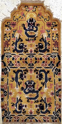 "Thron-Sitzteppich"antik, China, um 1900, Wolle auf Baumwolle, ca. 175 x 90 cm, EHZ: 2
