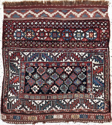 Weramin"Taschenfront"antik, Persien, um 1900, Wolle auf Wolle, ca. 108 x 98 cm, EHZ: 2