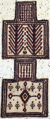 2 "Salztasche", Persien, Anfang 20.Jhd, Wolle auf Wolle, ca. 84 x 42 cm, EHZ: 3