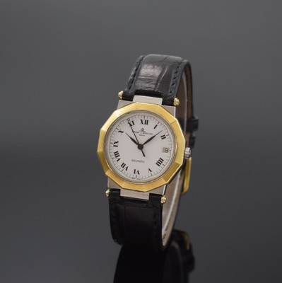 BAUME & MERCIER Baumatic Damenarmbanduhr in Stahl/Gold Referenz 222.018, Automatik, Schweiz 1990er Jahre, Boden verschr., 12- eckige Lünette, ...