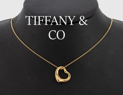 18 kt Gold TIFFANY & Co. Anhänger, GG 750/000, aus der Serie Open Heart, Entwurf Else Peretti, L. ca. 40.5 cm, Federringschließe, ca. 4.2 g, sign.