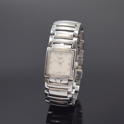 TISSOT Damenarmbanduhr T-Trend Evocation Referenz T051310A, Schweiz um 2000, quarz, Edelstahlgeh. inkl. orig. Gliederband m. dopp. Faltschl., Boden ...