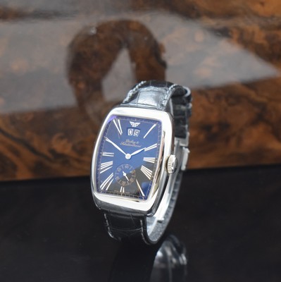 DUBEY & SCHALDENBRAND Aerodyn Date Herrenarmbanduhr in Stahl, Schweiz um 2000, Automatik, Boden 7-fach verschr., orig. Lederband m. Faltschl., ...
