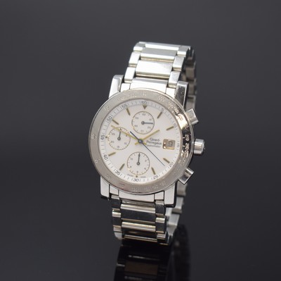 GIRARD PERREGAUX Herrenarmbanduhr mit Chronograph Referenz 7000 GBM, Automatik, Schweiz um 1995, Edelstahlgeh. m. 6-fach verschr. Boden, orig. ...
