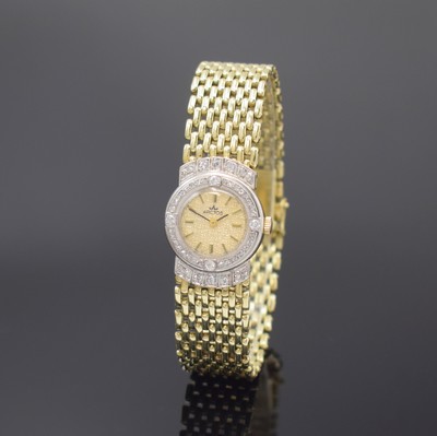 ARCTOS Damenarmbanduhr in GG 585/000 mit Diamanten, Schweiz um 1980, Handaufzug, Ketten-Gliederband mit Kastenschl. und dopp. Sicherheitsacht, ...