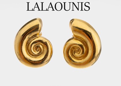 Paar 18 kt Gold ILIAS LALAOUNIS Ohrstecker, GG 750/000, Arbeit des bekannten griechischen Goldschmieds, zu seinen Kunden gehörten u.a. Jackie ...