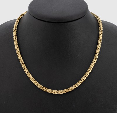 14 kt Gold Königskette, GG 585/000, L. ca. 78 cm, Kastenschloss mit Sicherheitsacht, Meistermarke unged., ca. 36.6 g