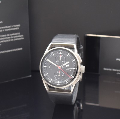 PORSCHE DESIGN Timless Maschine auf 911 Stück limitierter Armbandchronograph Referenz 6020.1.01.004.07.2, Automatik, beids. vergl. Titangeh. inkl. ...