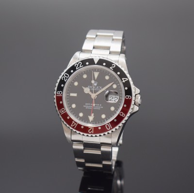 ROLEX Oyster Perpetual Date GMT Master II Herrenarmbanduhr Referenz 16710, Schweiz um 1997, Automatik, Chronometer der Superlative in Edelstahl inkl. ...