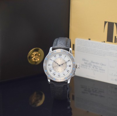 LONGINES Stundenwinkeluhr nach Charles A. Lindberg Referenz 628.5240, Schweiz verk. lt. beil. Pap. 09/2002, Automatik, beids. vergl. Edelstahlgeh. m. ...