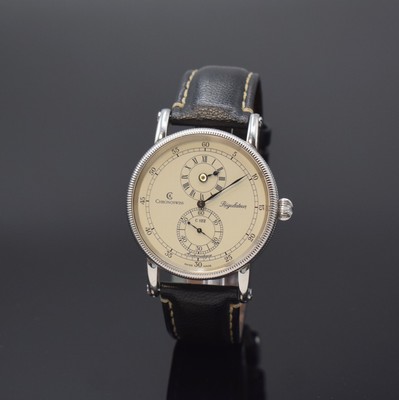 CHRONOSWISS Regulateur Herrenarmbanduhr in Stahl Referenz CH 1223, Schweiz um 1995, Automatik, beids. vergl. Geh. m. Eigentümergravur, Boden ...