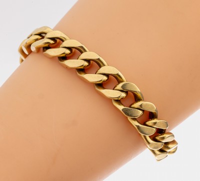 18 kt Gold Panzerarmband, GG 750/000, L. ca. 21 cm, Kastenschloss mit 2 Sicherheitsachten, ca. 85.5 g