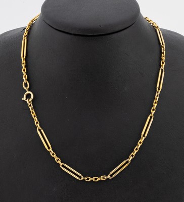 14 kt Gold Kette, GG 585/000, Stäbchenkette, L. ca. 164 cm, Federringschließe, ca. 35.7 g