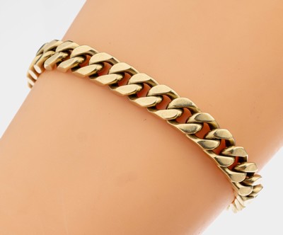 14 kt Gold Armband, GG 585/000, L. ca. 21.5cm, Kastenschloss mit 2 Sicherheitsachten, ca.49.9 g