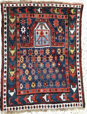 Karabagh"Gebetsteppich"antik, Kaukasus, 19.Jhd, Wolle auf Wolle, ca. 128 x 98 cm, minimal verkürzt, EHZ: 2-3(vgl. Lit. Battenberg Band 1 ...