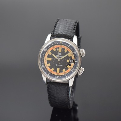 PRECIMAX Aquamax Taucherarmbanduhr in Stahl, Schweiz um 1968, Automatik, verschr. Super- Kompressor Geh., Boden m. Tauchersymbol berieb., graue, ...