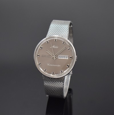 MIDO Ocean Star Datoday Commander Armbanduhr in Stahl/Stahlband Referenz 8429, Schweiz um 1980, Automatik, Monocoque-Geh., integr. Milanaiseband, ...