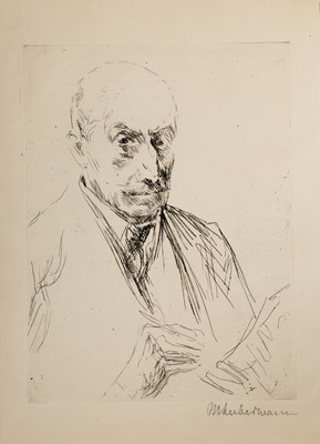 Max Liebermann, 1847-1935, "Selbst Bildnis", 1922, Kaltnadelradierung, handsign., Blatt ca. 23x29 cm