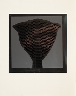 Heinz Mack, geb. 1931, "kleiner Fächer", signierte aufwendige Drucktechnik auf silberbeschichteten Karton, ca. 50x37 cm