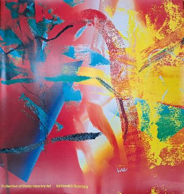 Gerhard Richter, geb. 1932, Titel: Merlin, Farboffset auf glattem Papier, handsign., 1991, ca. 111x115,5 cm, griffknicke sichtbar