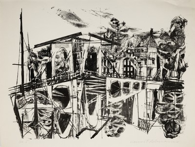 Hanno Edelmann, 1923-2013, Lithografie, rechts unten sign., dat. Nr. 5, ca. 61x50 cm, knicken zusehen