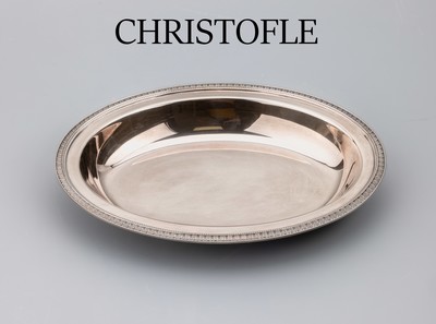 CHRISTOFLE Anbietschale, Metall versilbert,Modell "MALMAISON", ca. 31 x 33 cm, neuwertiger Zustand, mit Staubbeutel